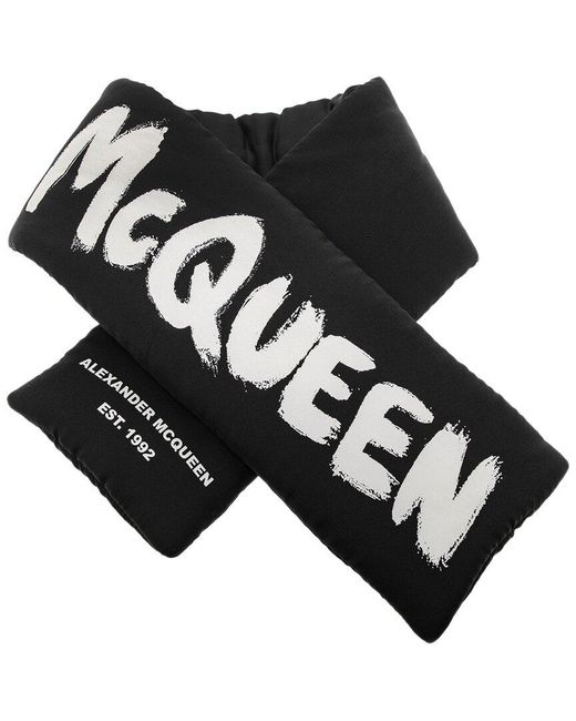 Alexander McQueen Black Silk Scarf