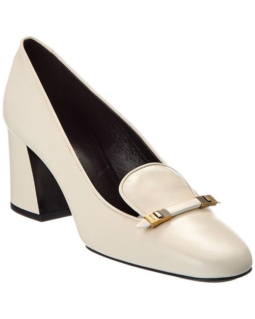Khaite White Elio Leather Pump
