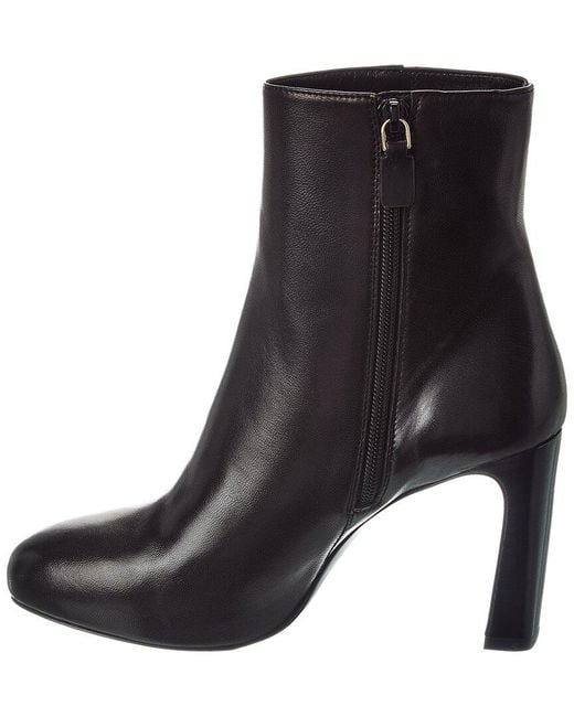 Stuart Weitzman Black Babette Platform Zip Leather Bootie
