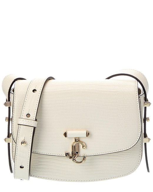 Jimmy Choo Natural Lizard-Embossed Leather Crossbody