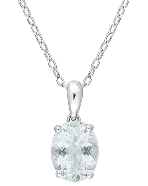 Rina Limor Metallic Silver 1.40 Ct. Tw. Aquamarine Heart Pendant Necklace
