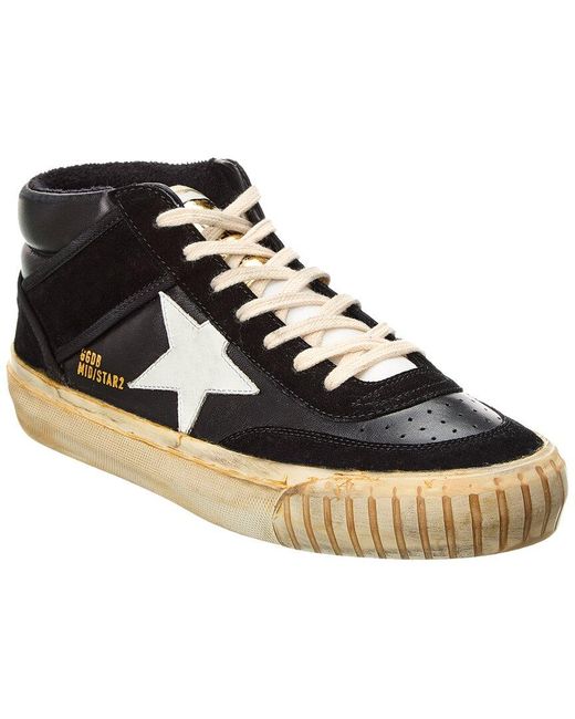Golden Goose Deluxe Brand Black Mid-star 2 Suede & Leather Sneaker for men