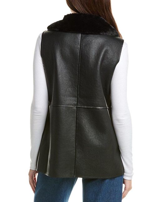 La Fiorentina Black Faux Leather Vest