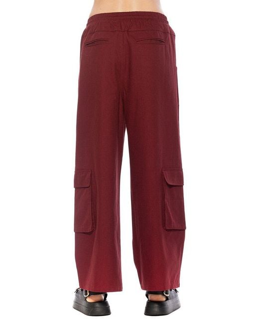 Alexia Admor Red Evren Drawstring Cargo Pant