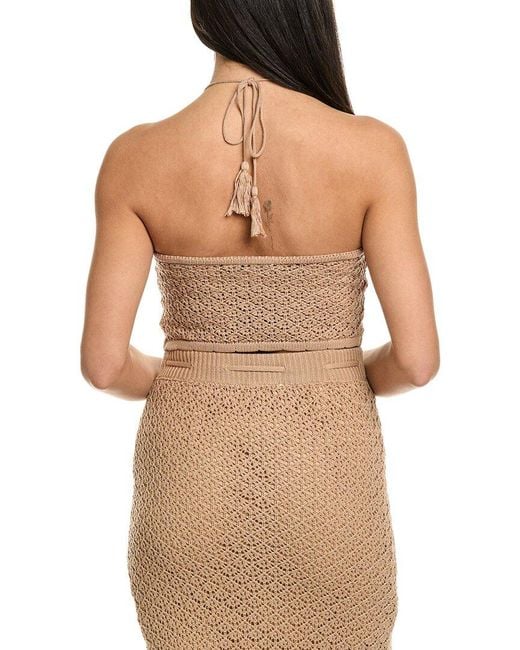 MEIVEN Brown Crochet Top