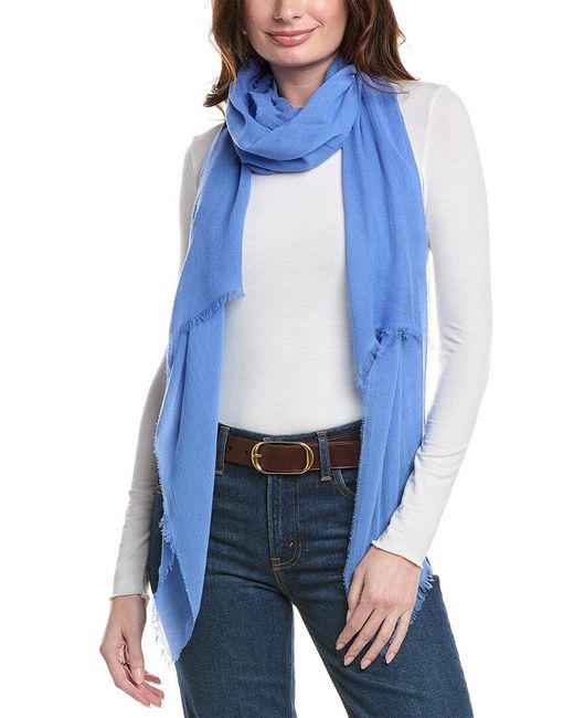 Bruno Magli Blue Cashmere-Blend Crinkle Wrap