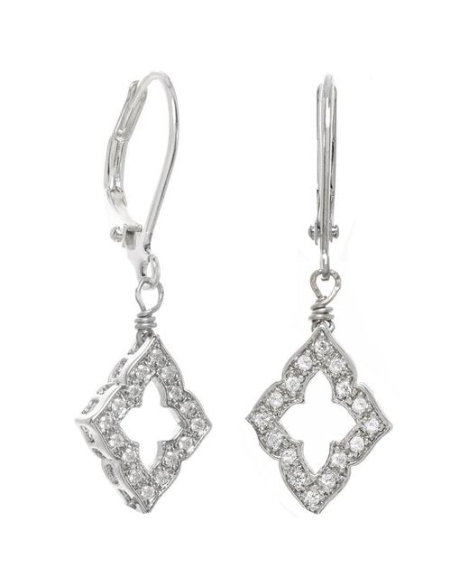 Rachel Reinhardt Jewelry White Cz Clover Earrings