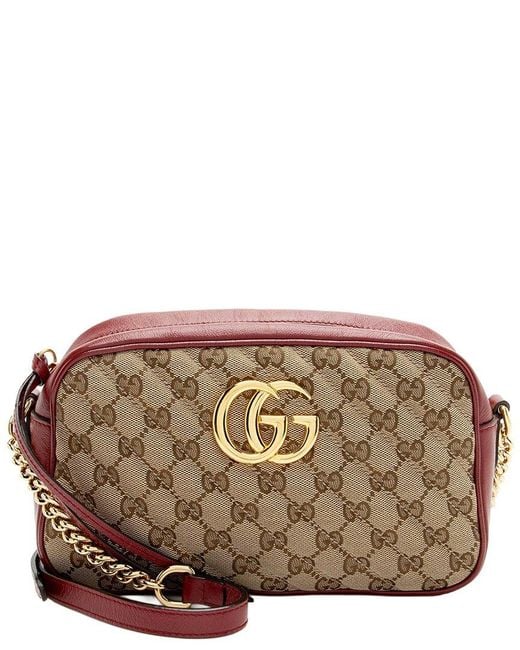 Gucci Brown Beige Matelasse GG Canvas GG Marmont Small Camera Bag (authentic Pre- Loved)
