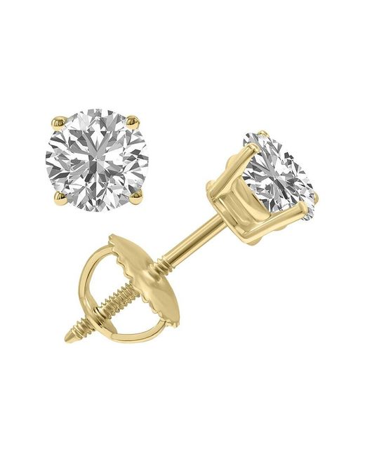 Lab Grown Diamonds Metallic 14K 1.50 Ct. Tw. Lab Grown Diamond Earrings