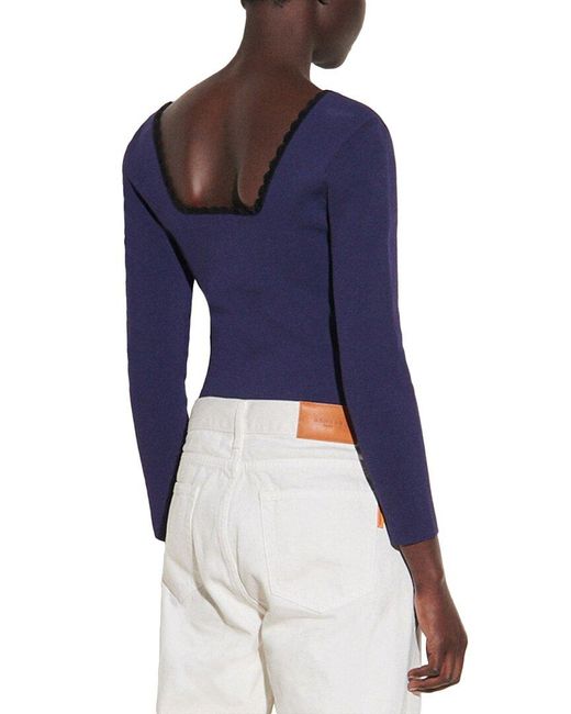 Sandro Synthetic Square Neck Sweater in 
