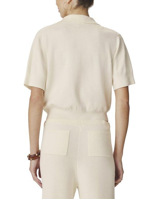 Splendid White Christa Polo Sweater