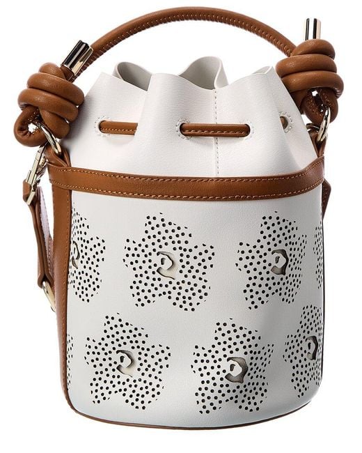 Milly perforated leather bucket bag outlet