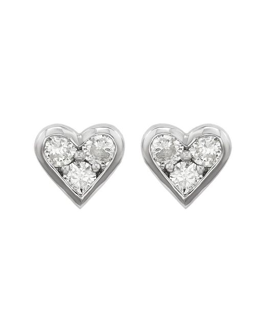 Suzy Levian Multicolor 14k 0.30 Ct. Tw. Diamond Heart Studs