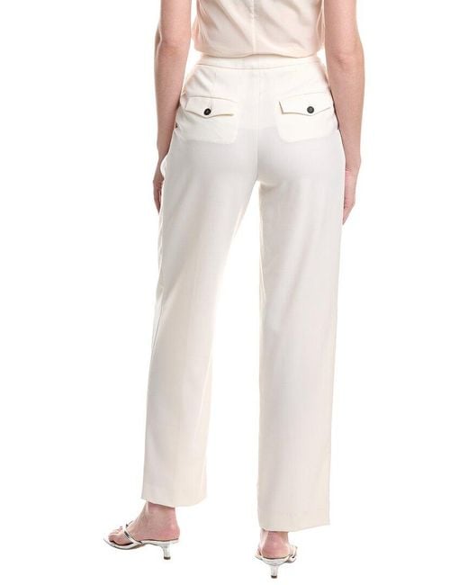 Peserico White Wool-Blend Pant