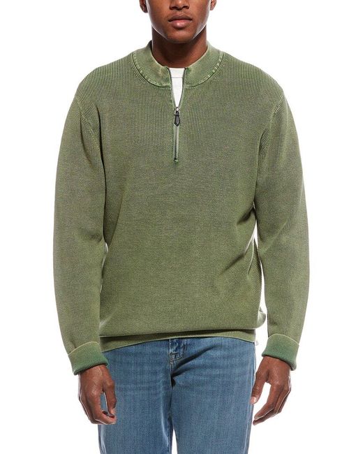 tyler boe Green 1/4-Zip Sweater for men