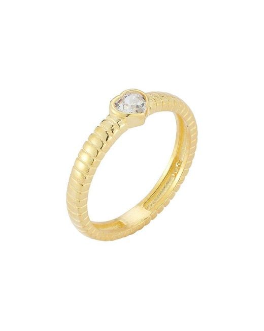 Sphera Milano White 14K Over Cz Heart Ring