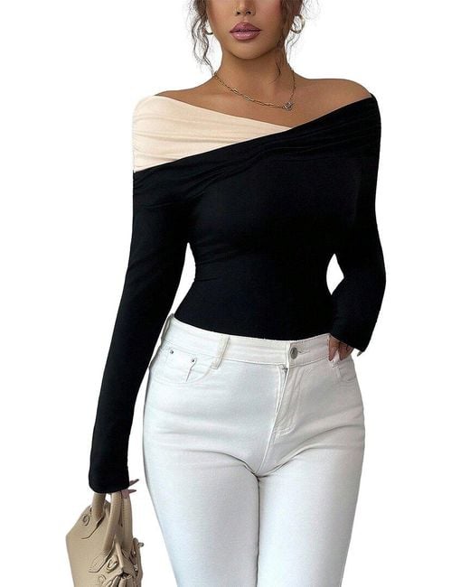 VERA DOLINI Black Long Sleeve T-Shirt