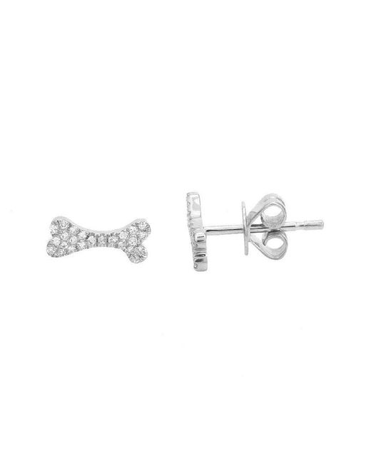 Sabrina Designs White 14K 0.09 Ct. Tw. Diamond Dog-Bone Earrings