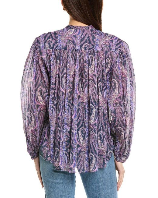 Isabel Marant Purple Isabel Marant E'Toile Zarga Silk-Blended Blouse