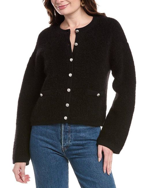 Rag & Bone Black Kaia Boucle Wool & Alpaca-Blend Cardigan