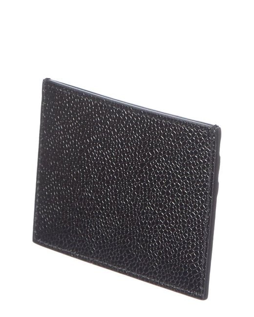Thom Browne Black Leather Card Holder for men