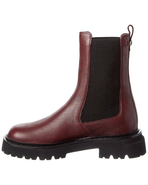 Ferragamo Purple Double Gancini Leather Boot