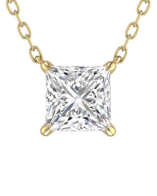 Lab Grown Diamonds Metallic 14k 1.00 Ct. Tw. Lab Grown Diamond Necklace