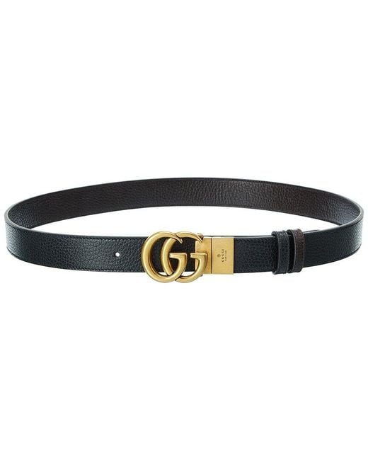 Gucci Black GG Marmont Reversible Leather Belt for men