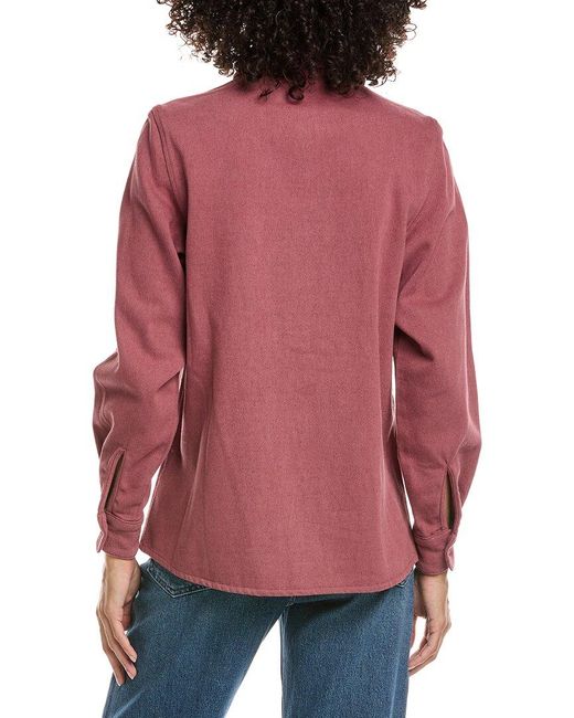 Officine Generale Red Officine Generale Bonnia Gabardine Wool-blend Overshirt