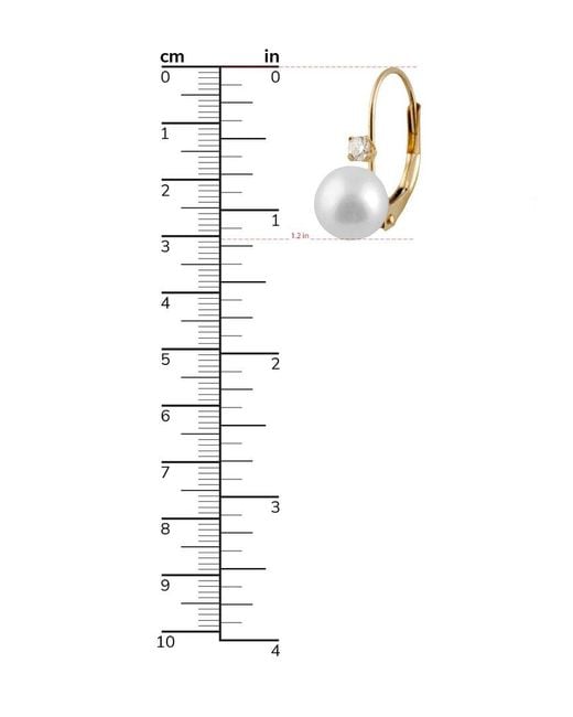 Splendid Metallic 14k 0.05 Ct. Tw. Diamond & 7-7.5mm Akoya Pearl Drop Earrings