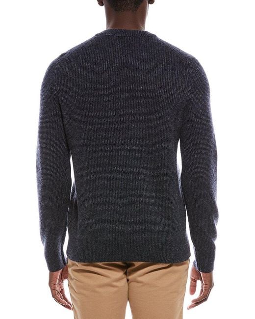 Vince Blue Boiled Cashmere Thermal Crewneck Sweater for men