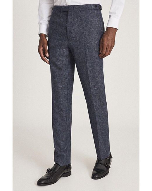 Reiss Blue Text Wool-blend Trouser for men