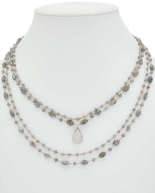 Rachel Reinhardt Jewelry White Silver Gemstone Necklace