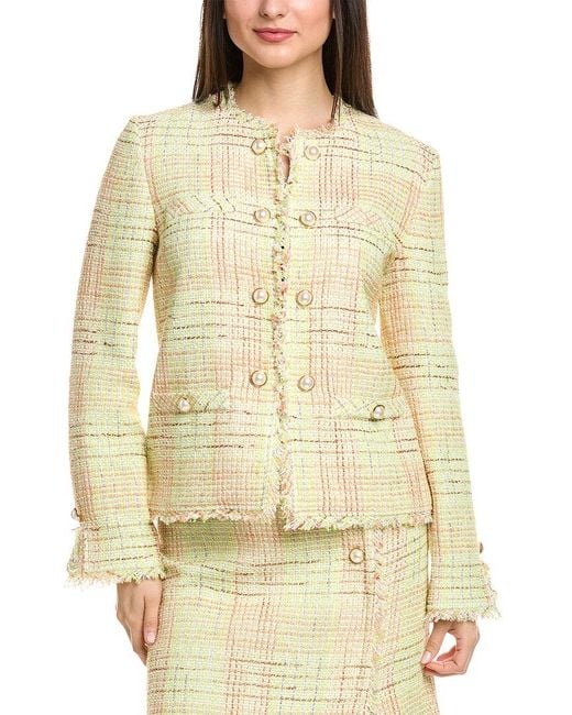 St. John Natural Soft Prince Of Wales Plaid Jacket