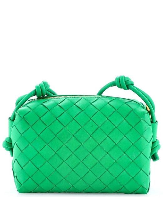 Bottega Veneta Green Intrecciato Nappa Leather Loop Crossbody Mini (authentic Pre-loved)