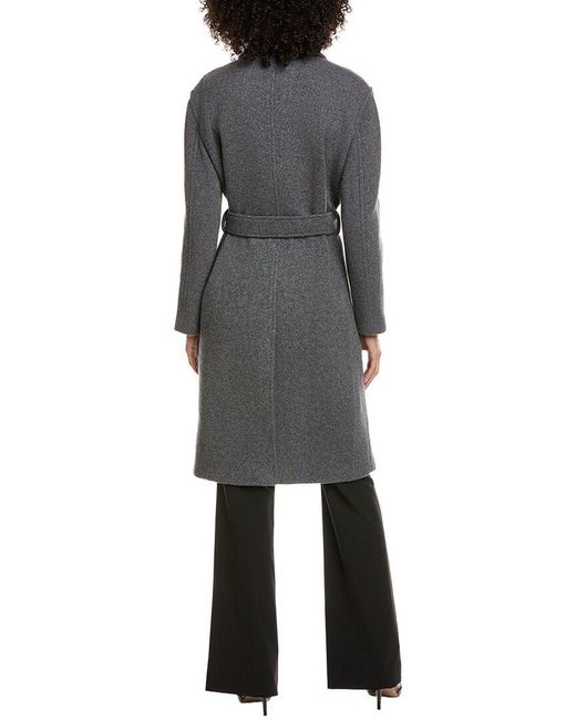 Theory Black Randall Wool-Blend Coat