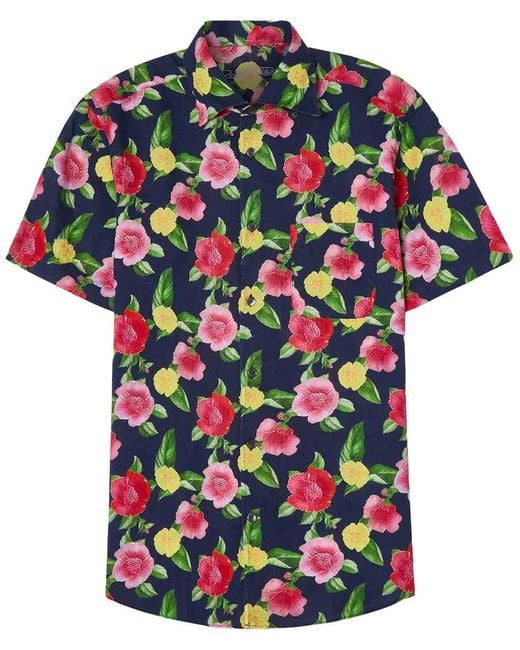 Robert Talbott Multicolor Morgan Floral Print Linen Shirt for men