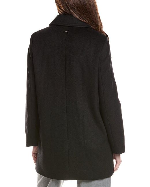 Tahari Black Paula Wool-Blend Coat