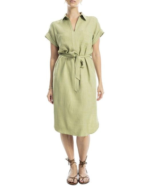 Max Studio Green Midi Shirt Dress