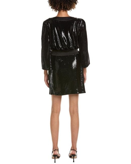 Halston Heritage Black Saga Cocktail Dress