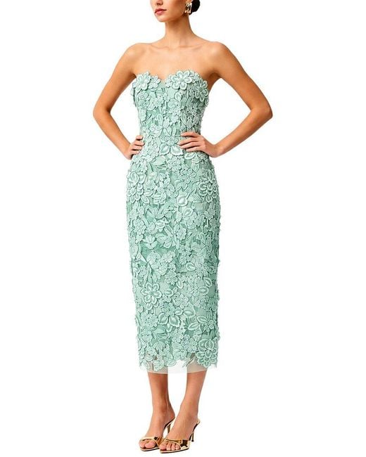 MIRA RICHI Green Embellished Midi Dress