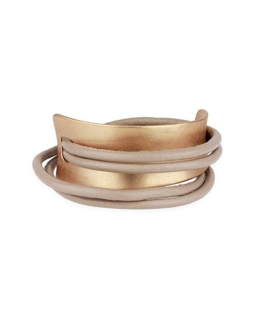 Saachi Natural Leather Wrap Bracelet