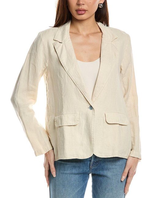 Bella Dahl Natural Easy Longline Linen Blazer