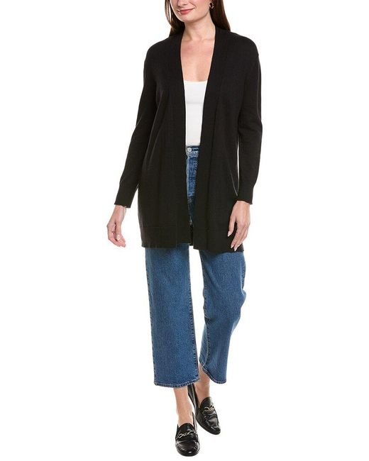 Hannah Rose Black Relaxed Cashmere-Blend Duster