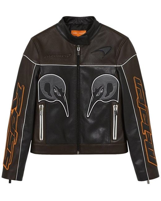 Reiss Black Champion Leather Mclar Jacket