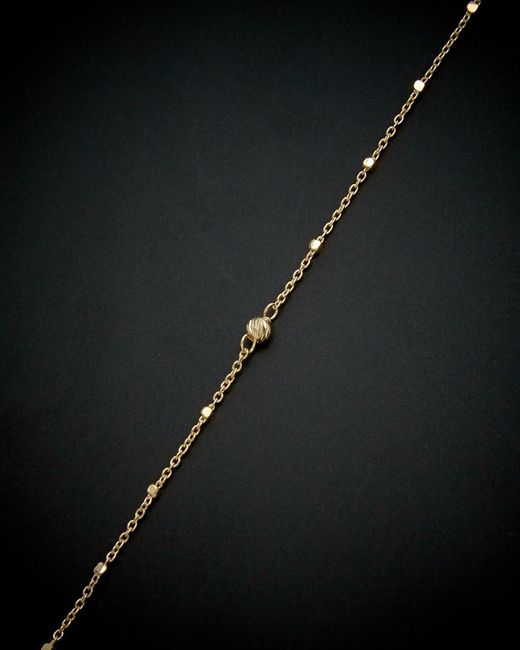 Italian Gold Black 14k Bead Station Necklace
