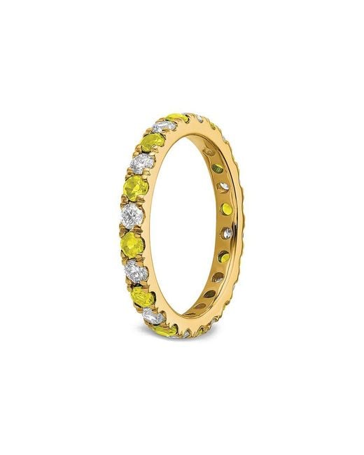 Lab Grown Gemstones Metallic 14K 1.75 Ct. Tw. Lab-Grown Diamond & Lab-Grown Sapphire Eternity Ring