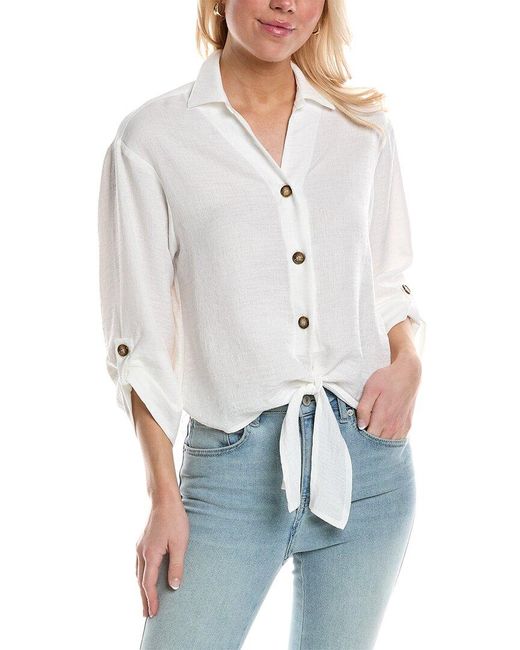 ANNA KAY White Tie-front Shirt