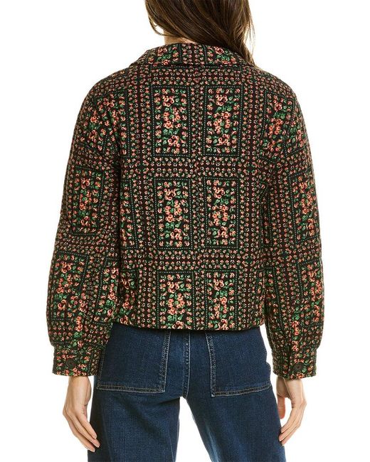 Boden Black Quilted Printed Jacket