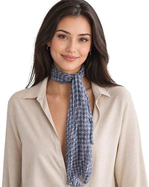 Blue Pacific Metallic Elephant Houndstooth Neckerchief